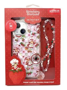 Strawberry Shortcake Skinny Dip iPhone 13 / 14 / 15 Case Beaded Strap